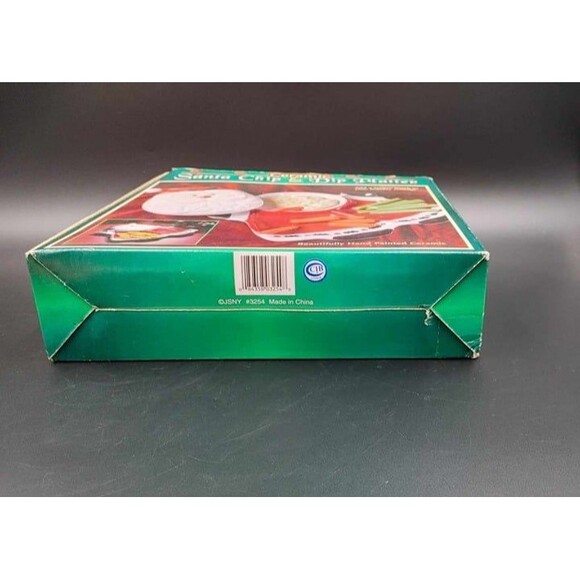 Ceramic Santa Chip & Covered Dip Platter Hand Painted Vintage Christmas St. Nick - Picture 8 of 10